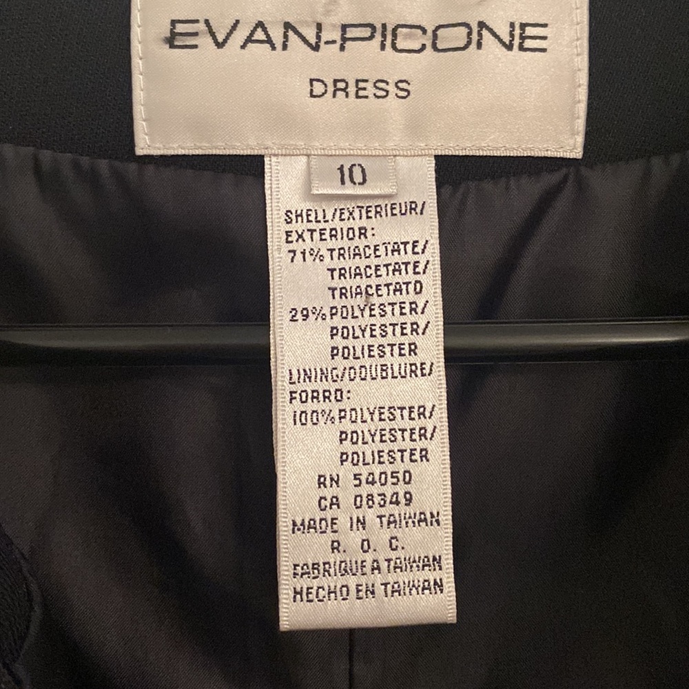 Evan Picone Collared Vintage Black and White Dress - Picture 3 of 5
